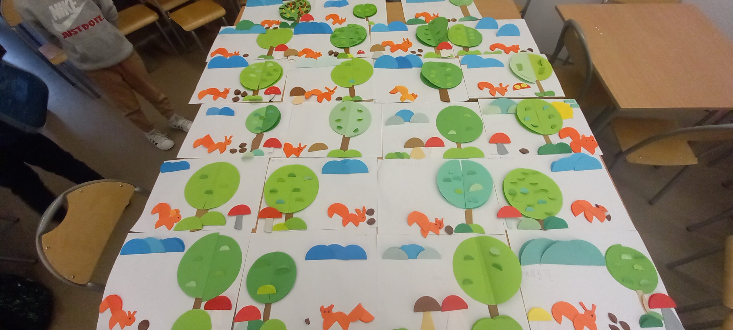 prezentacja prac - jesień - origami płaskie kółko