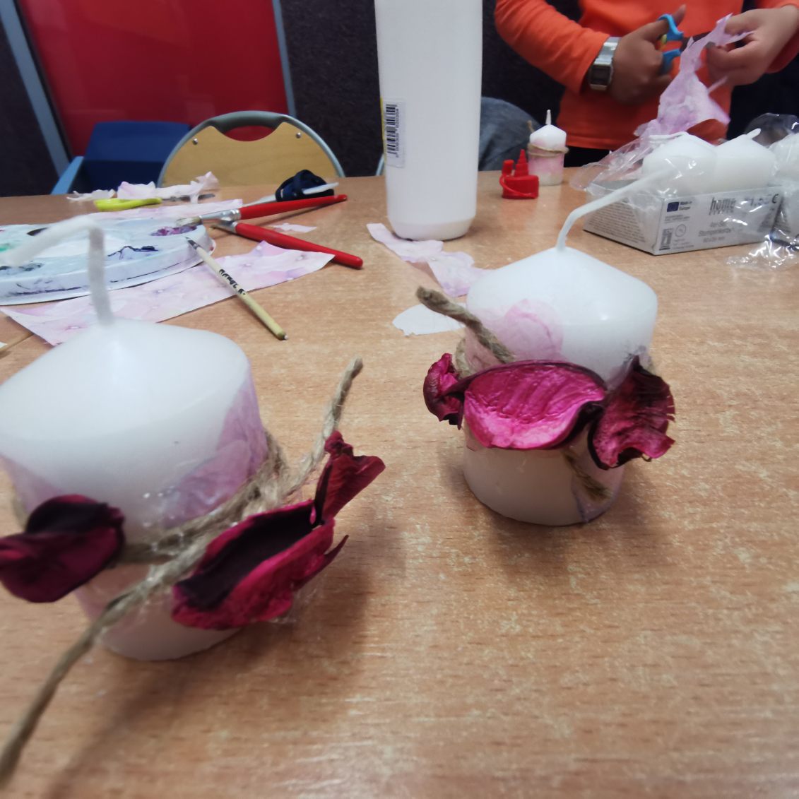 prezentacja wykonanych świeczek